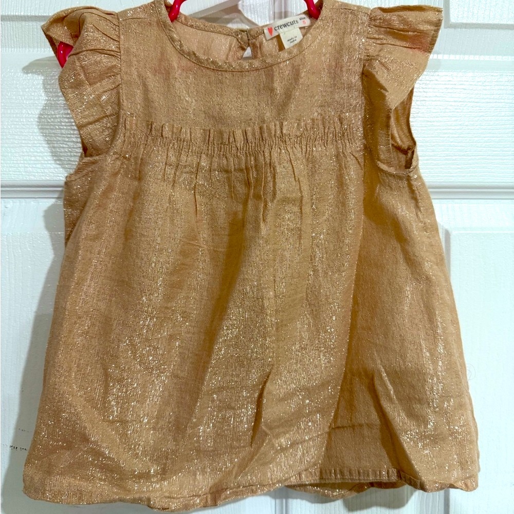 Crewcuts Sparkling Gold Kids Blouse size 5 (girls)